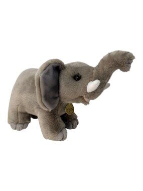 Vintage Miyoni Elephant Plush Aurora Realistic Gray Stuffed Animal